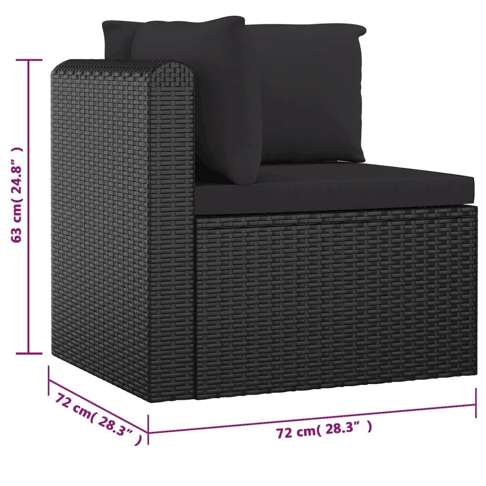 Garden Lounge Set Black. Picture 9