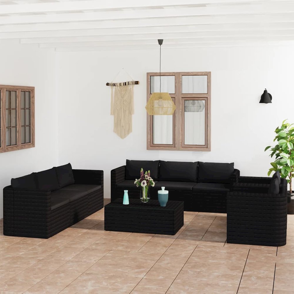 Garden Lounge Set Black. Picture 1