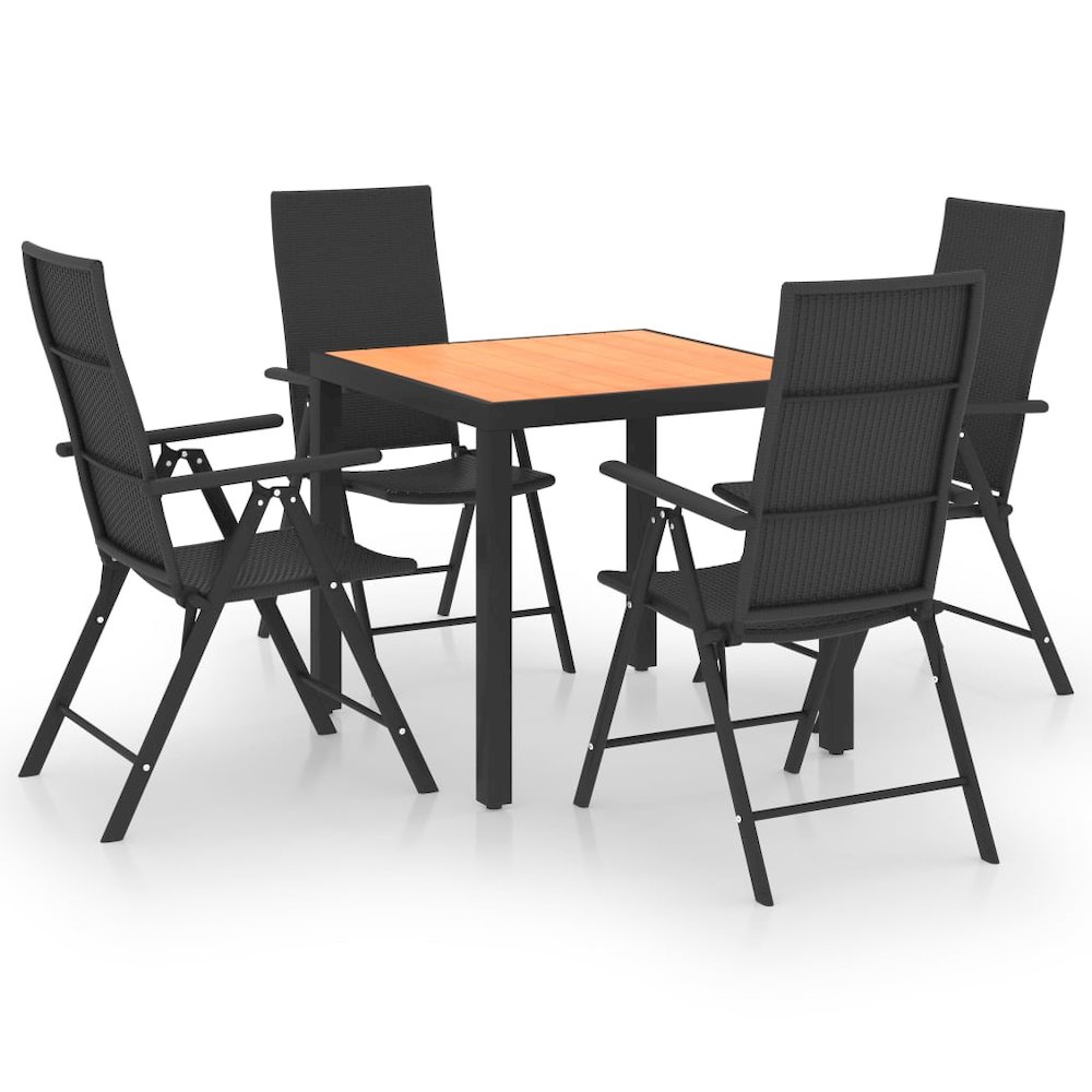 Dining Set Black and Brown PE Rattan, WPC, Aluminum Standard. Picture 2