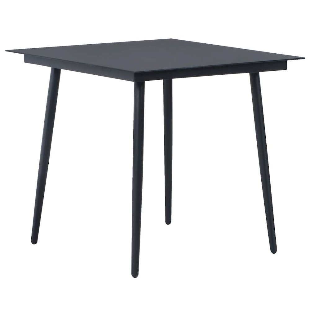 Dining Set Black PVC Rattan Compact Lightweight Dining Set. Picture 3