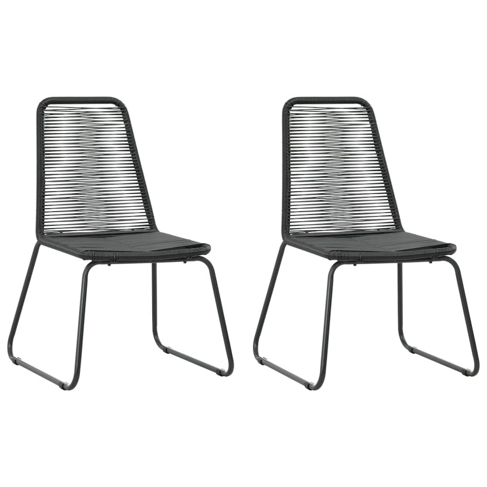Dining Set Black PVC Rattan Compact Lightweight Dining Set. Picture 4