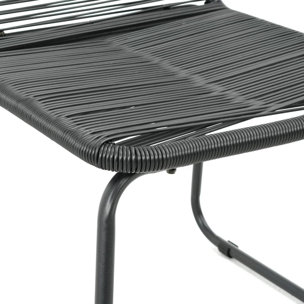Dining Set Black PVC Rattan Compact Lightweight Dining Set. Picture 6
