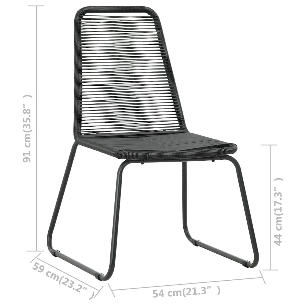 Dining Set Black PVC Rattan Compact Lightweight Dining Set. Picture 8