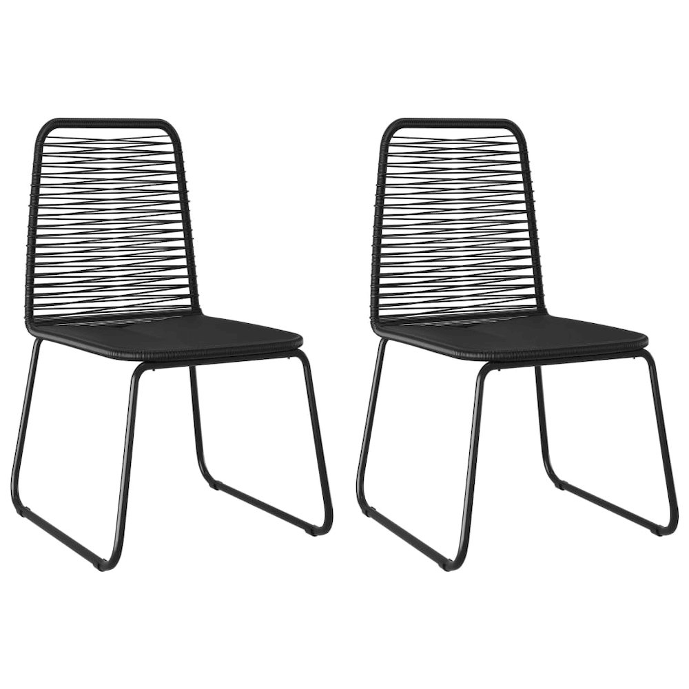 Dining Set Black PVC rattan, powder-coated steel, glass Standard. Picture 6