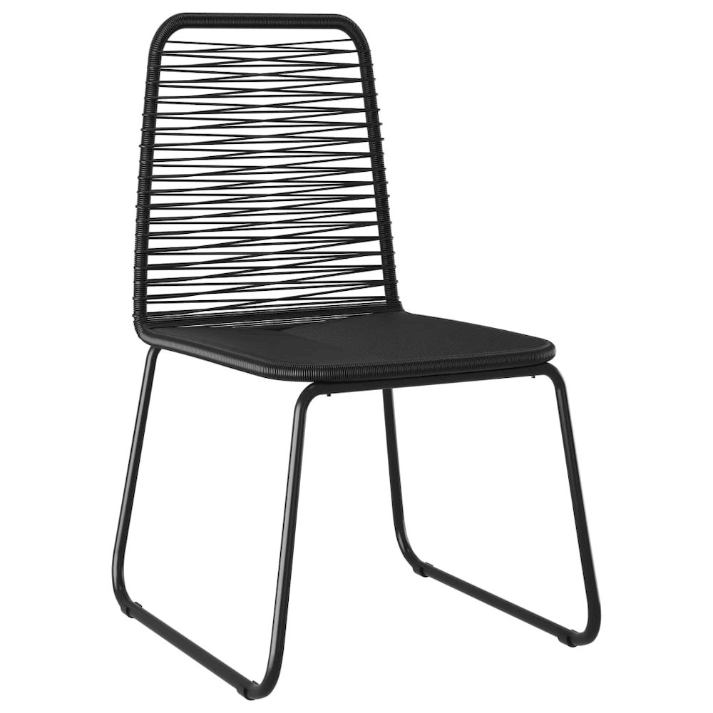 Dining Set Black PVC rattan, powder-coated steel, glass Standard. Picture 7