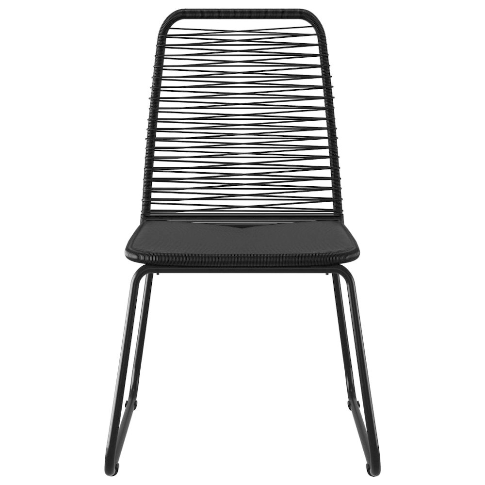 Dining Set Black PVC rattan, powder-coated steel, glass Standard. Picture 8