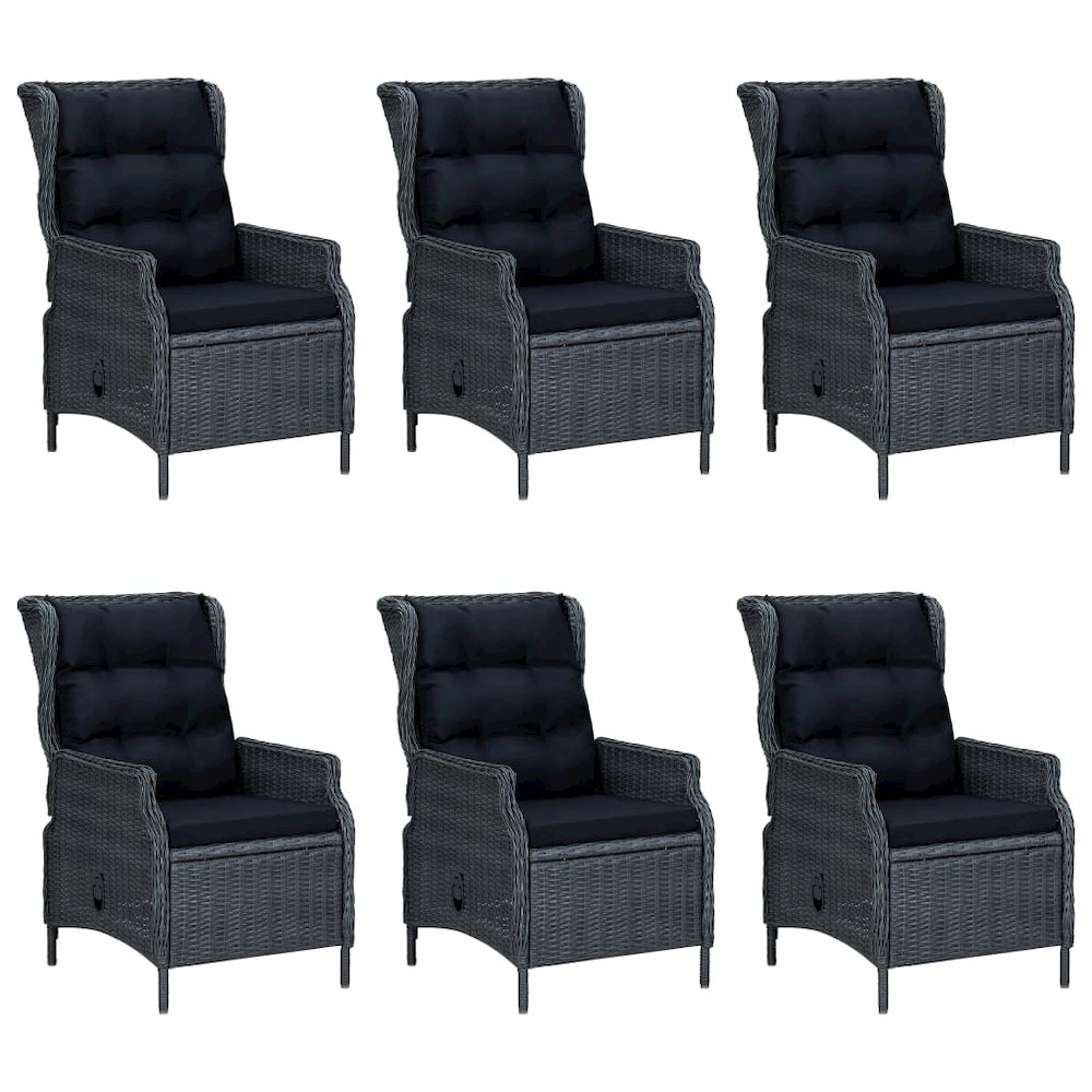 Outdoor Dining Set Dark grey Round PE rattan Large. Picture 3