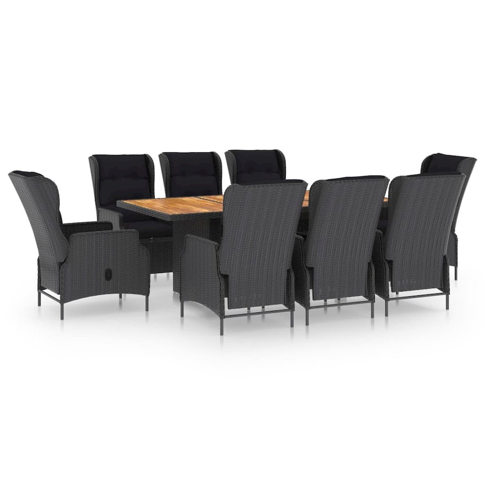 Outdoor Dining Set Dark grey and black. Picture 2
