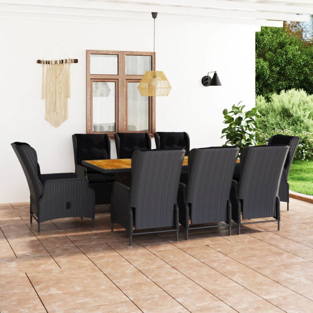 Outdoor Dining Set Dark grey and black. Picture 1