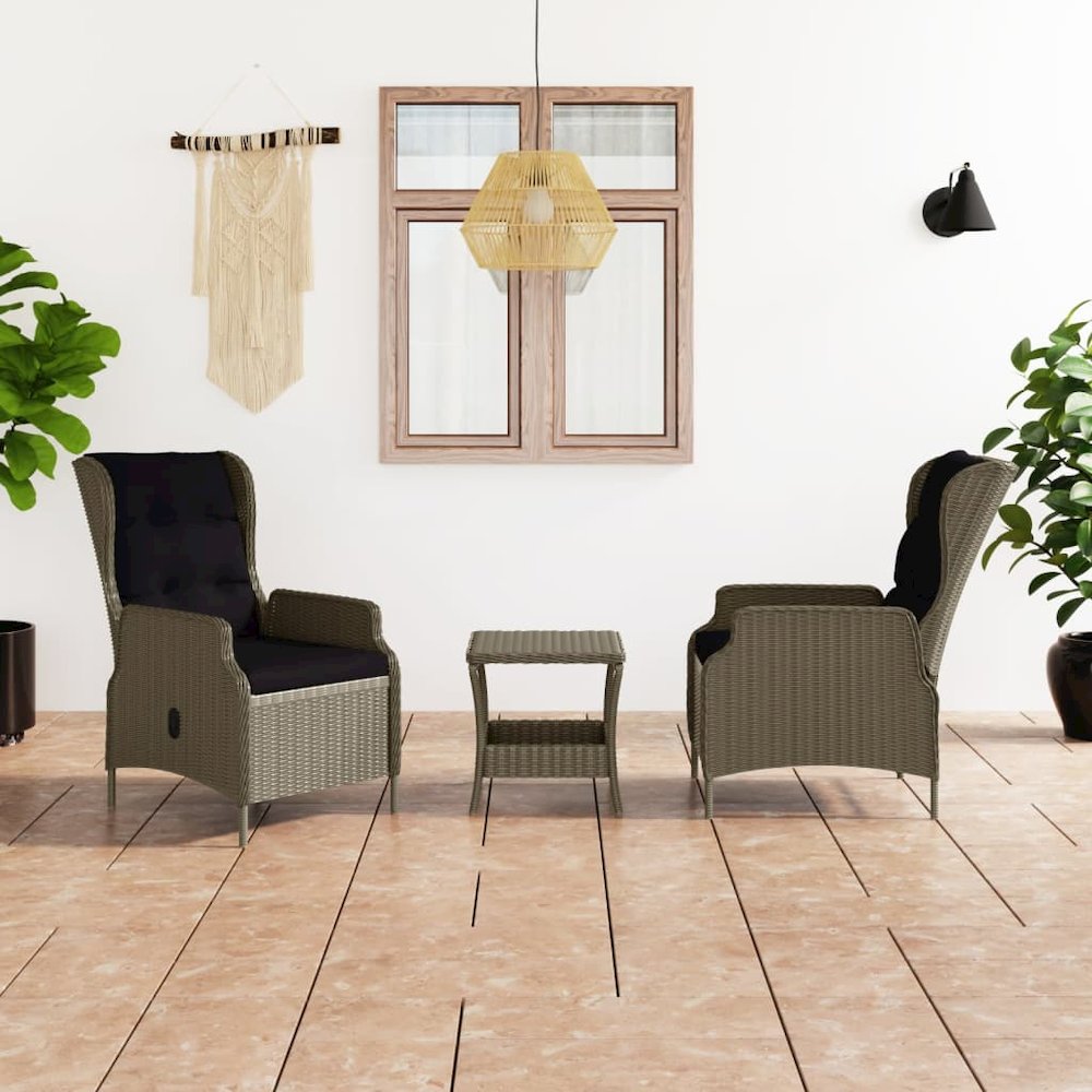 Garden Lounge Set Brown, Black. Picture 1
