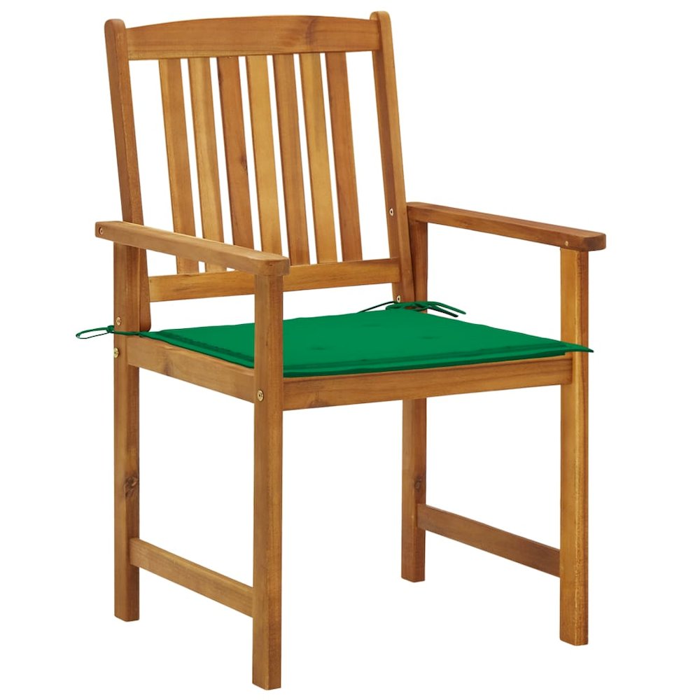 Garden Chair Set of 2 Wooden, Green. Picture 2