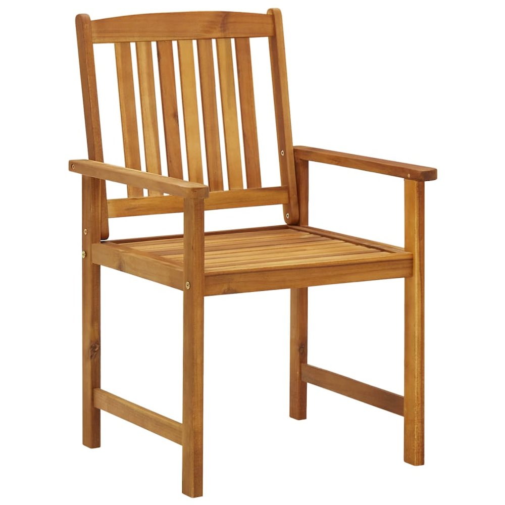 Garden Chair Set of 2 Red Solid Acacia wood, Polyester Standard. Picture 4