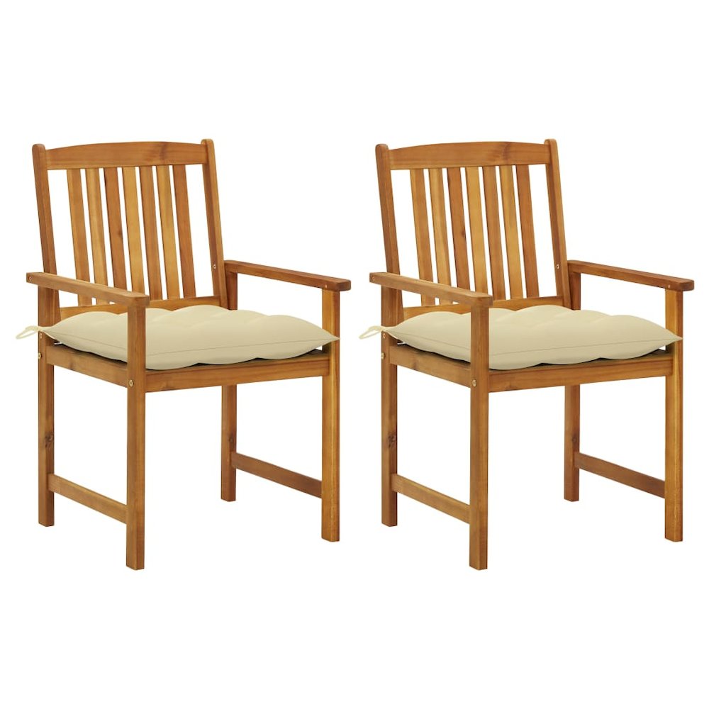 Patio Chair Set of 2 Wooden Brown. Picture 1
