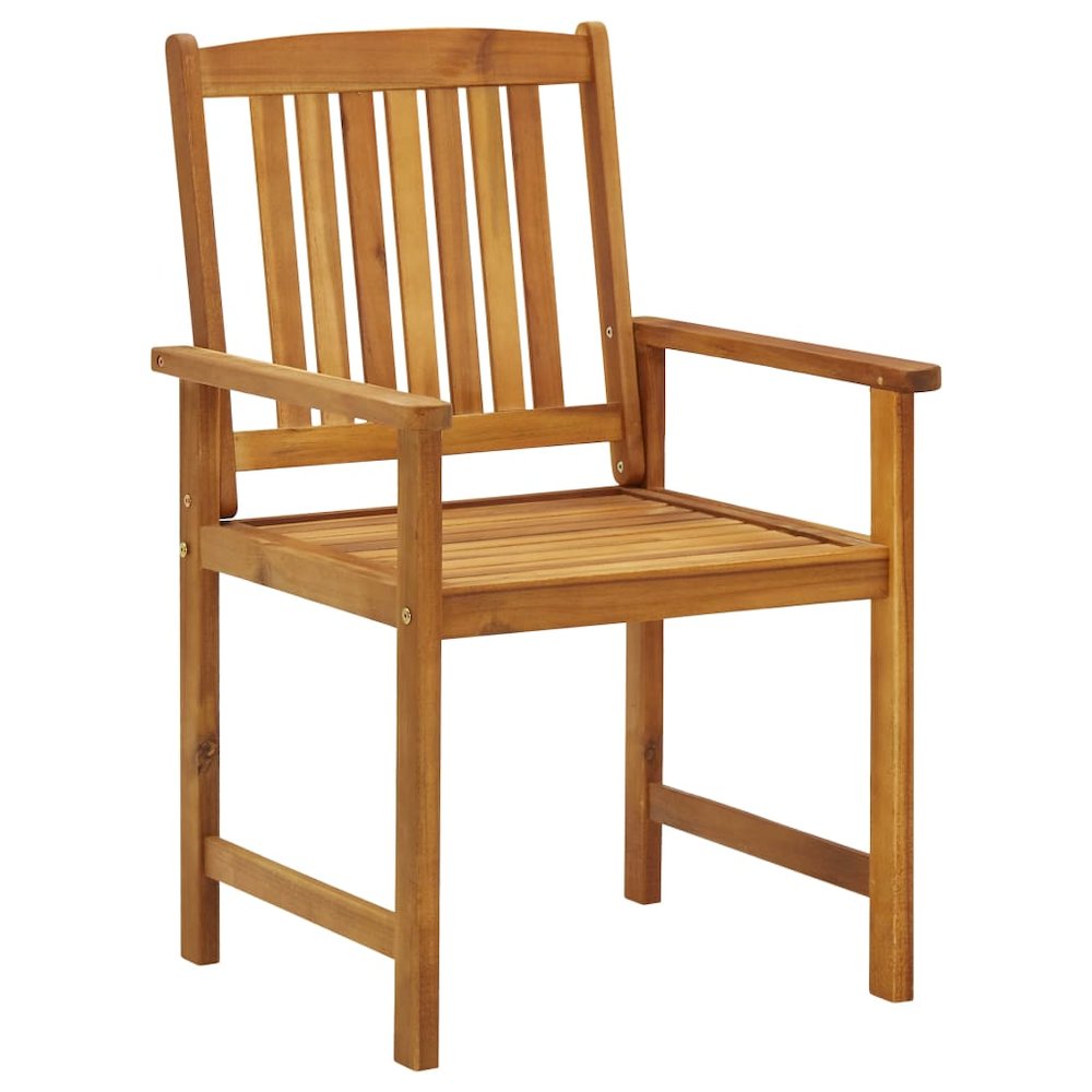 Patio Chair Set of 2 Green Solid Acacia Wood Standard Durable. Picture 3