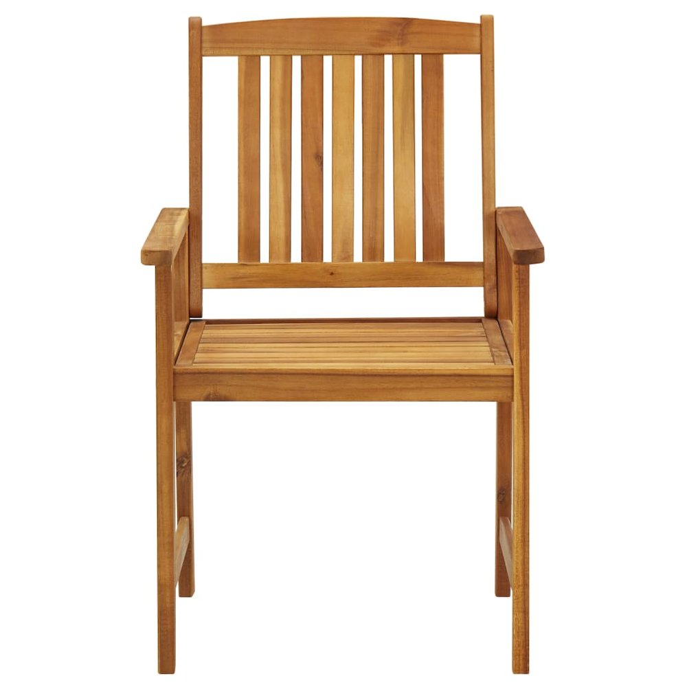 Patio Chair Set of 2 Green Solid Acacia Wood Standard Durable. Picture 4