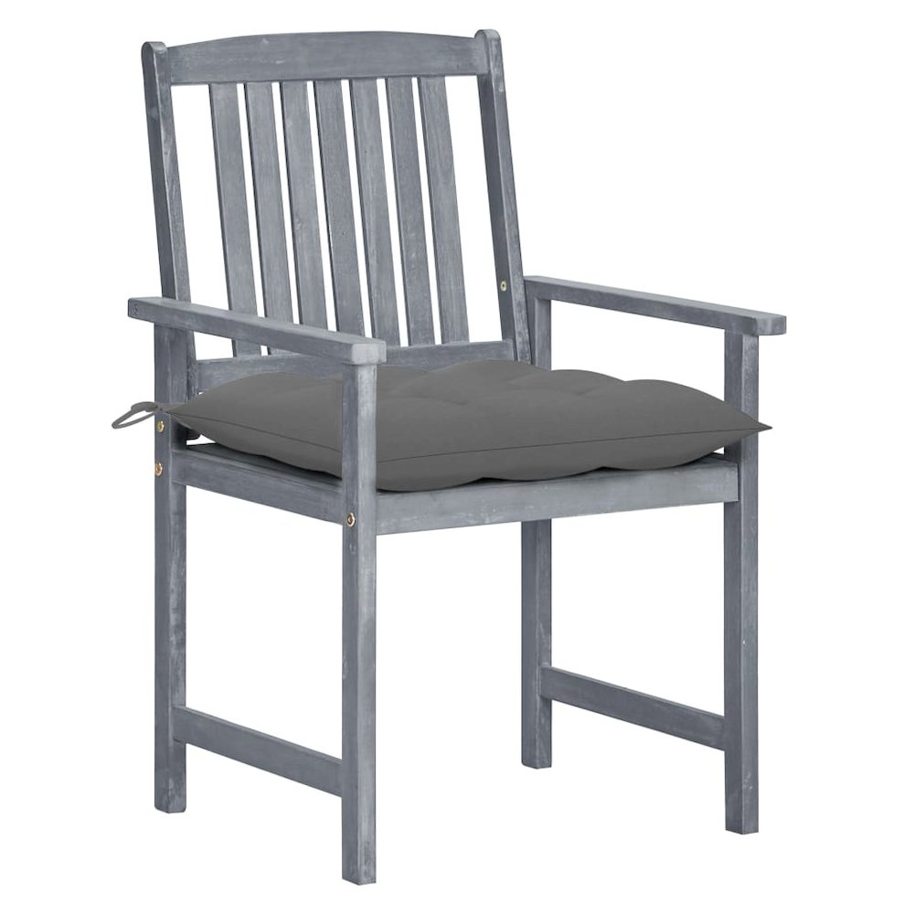 Patio Chair Set of 4 Gray with a gray wash finish. Picture 2