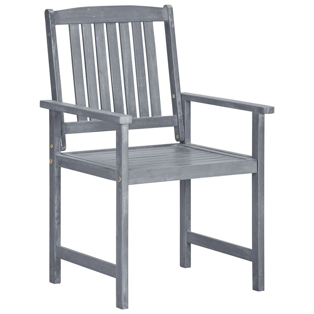 Patio Chair Set of 4 Gray with a gray wash finish. Picture 3