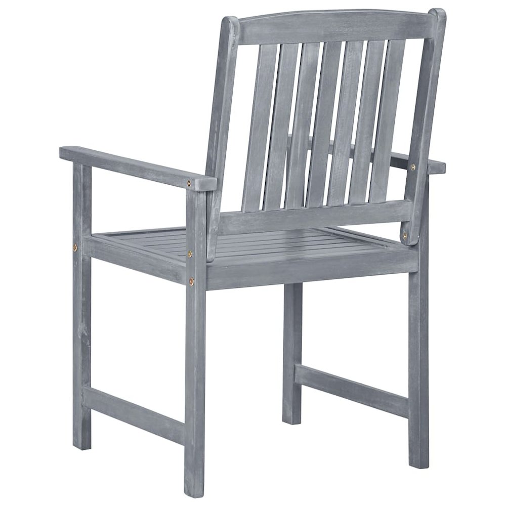 Patio Chair Set of 4 Gray with a gray wash finish. Picture 6