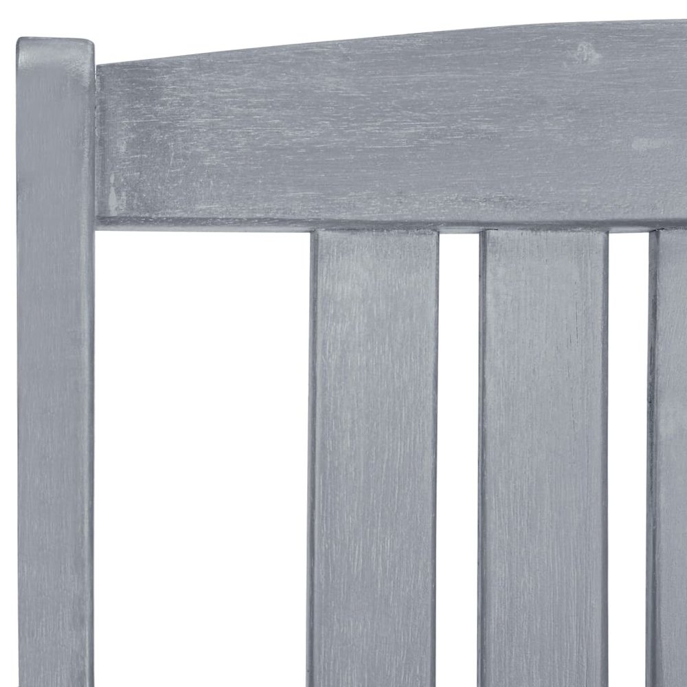 Patio Chair Set of 4 Gray Solid acacia wood, 100% polyester. Picture 7