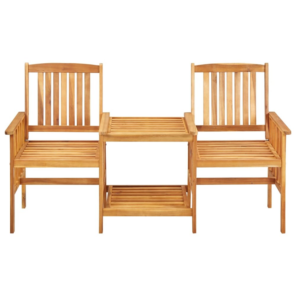 Bistro Set Natural wood, Green cushions. Picture 3