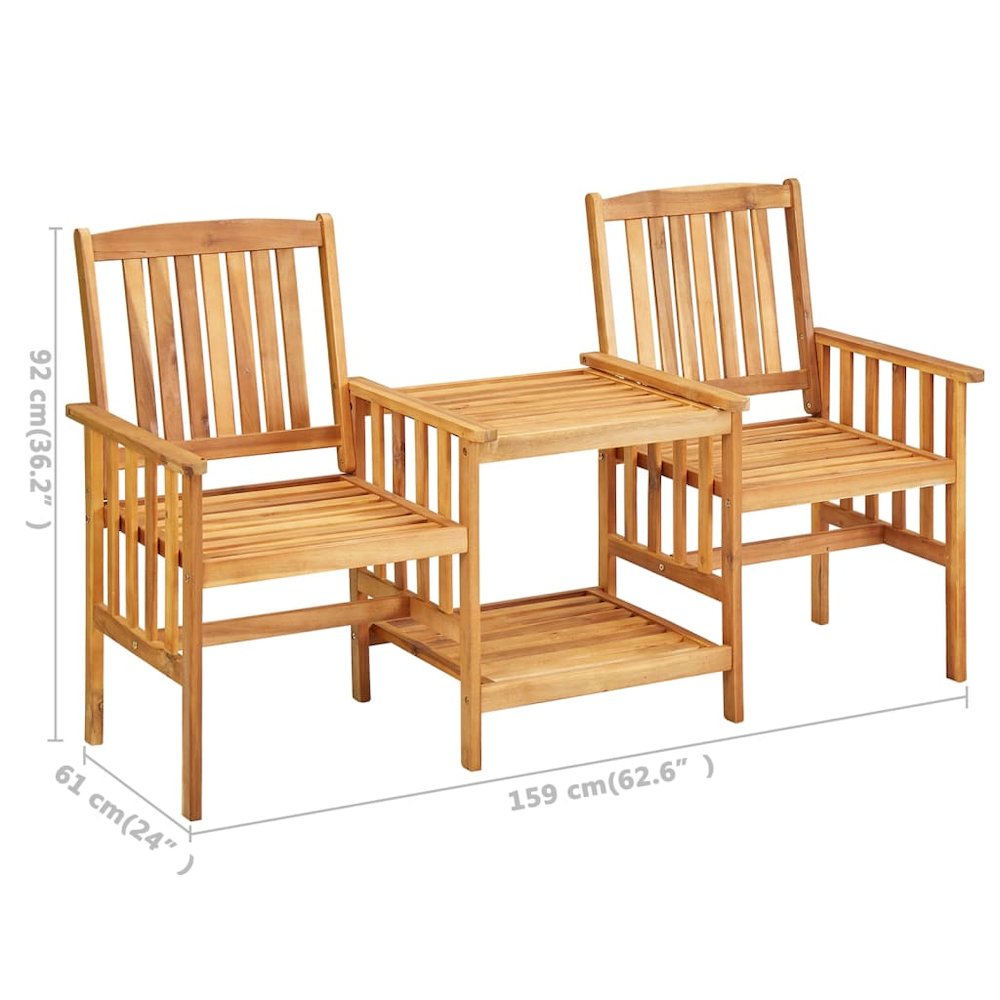 Bistro Set Natural wood Solid acacia wood Medium Durable. Picture 11