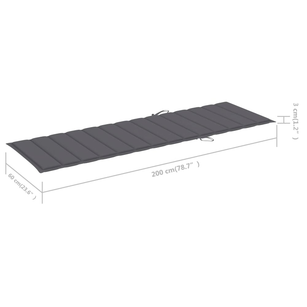 Sunlounger Gray Solid Acacia wood with gray wash finish Large. Picture 11