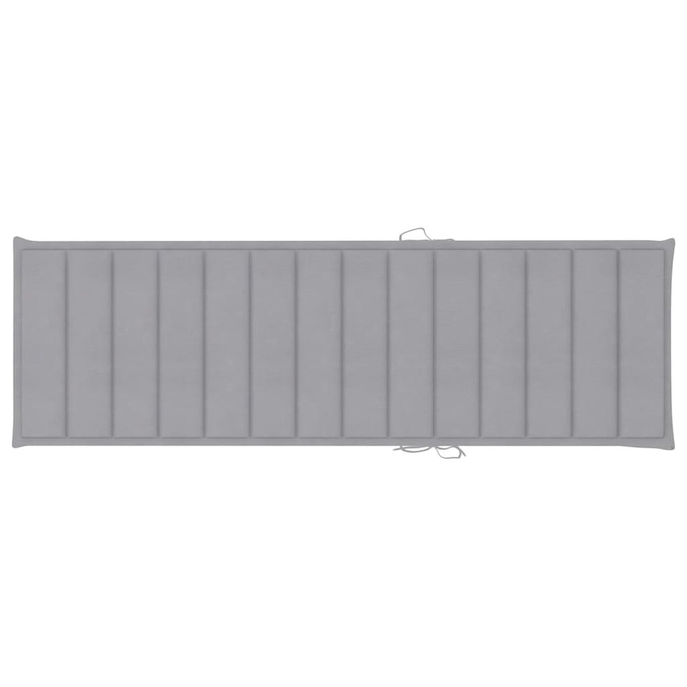 Sunlounger Grey Solid Acacia wood Large Adjustable Armrests. Picture 3