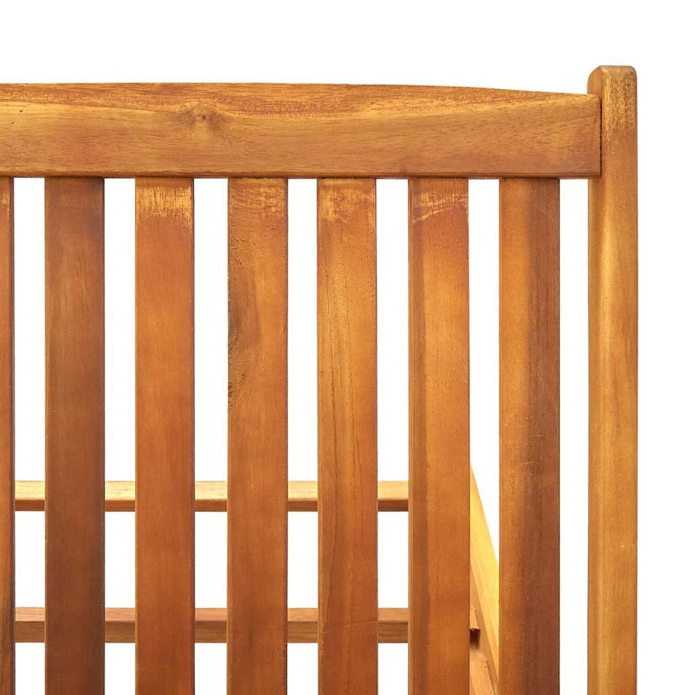 Sunlounger Natural wood, Anthracite Solid Acacia Wood, 100% Polyester. Picture 8