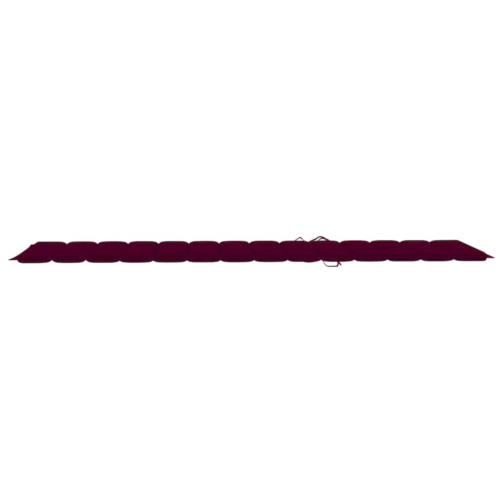 Sunlounger Wine Red Cushion, Natural Wood. Picture 10