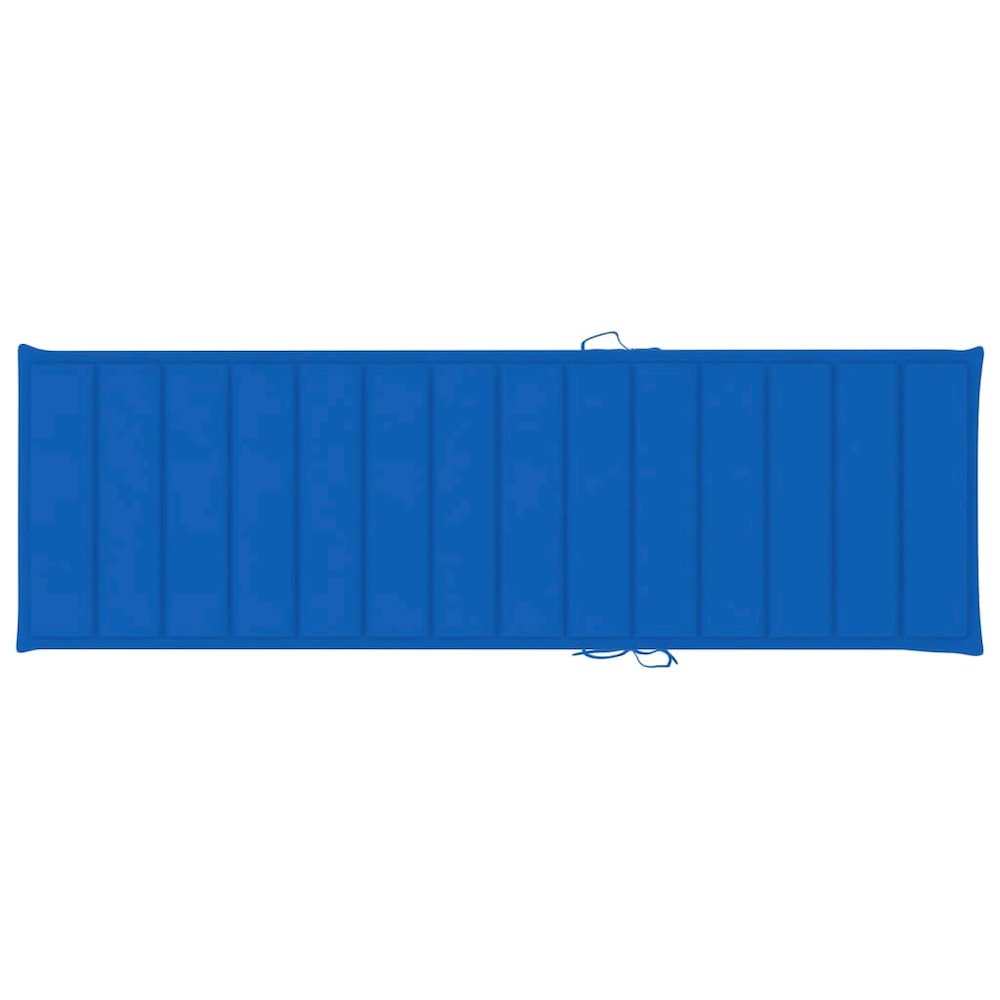 Sun lounger Royal blue Solid acacia wood, 100% polyester Standard. Picture 9