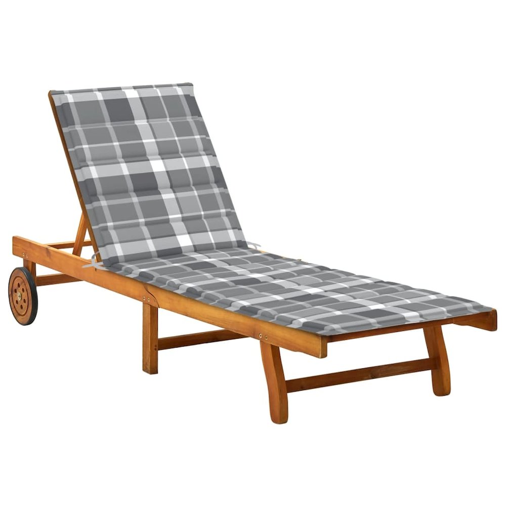 Sunlounger Wood Brown Solid acacia wood Standard. Picture 1