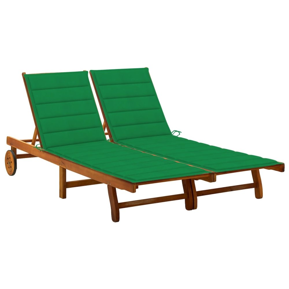 Sunlounger Natural wood Solid Acacia wood Large. Picture 1