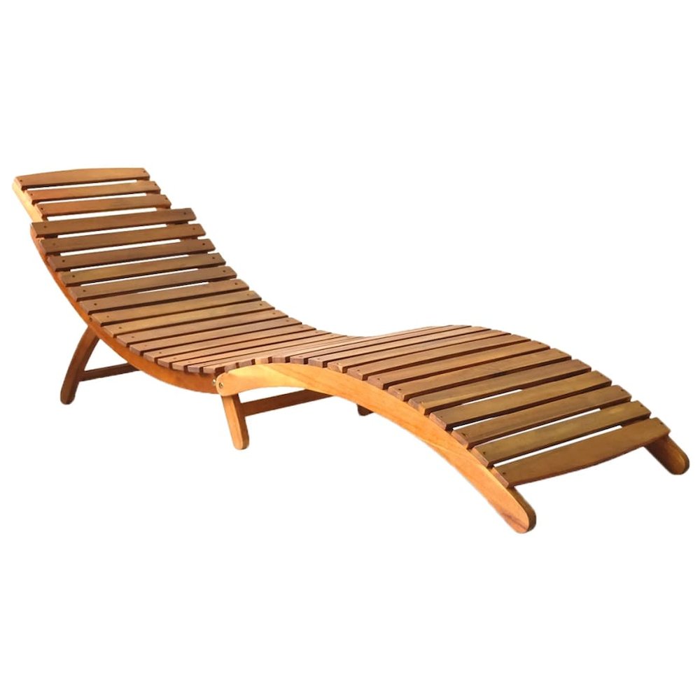 Sunlounger Wooden Solid Acacia wood Standard Foldable. Picture 2