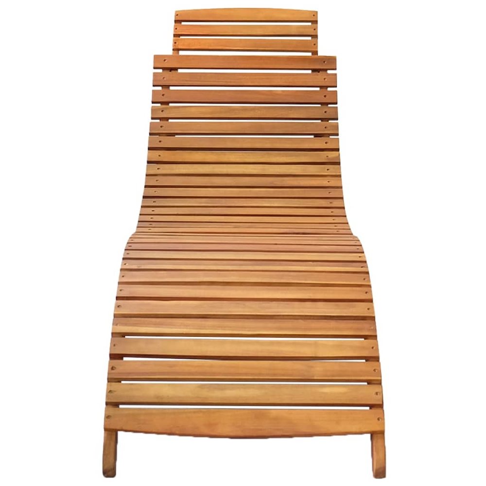 Sunlounger Wooden Solid Acacia wood Standard Foldable. Picture 3