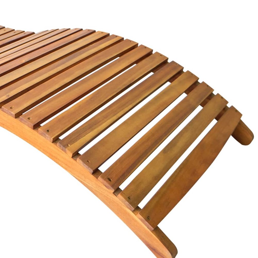 Sunlounger Wooden Solid Acacia wood Standard Foldable. Picture 5