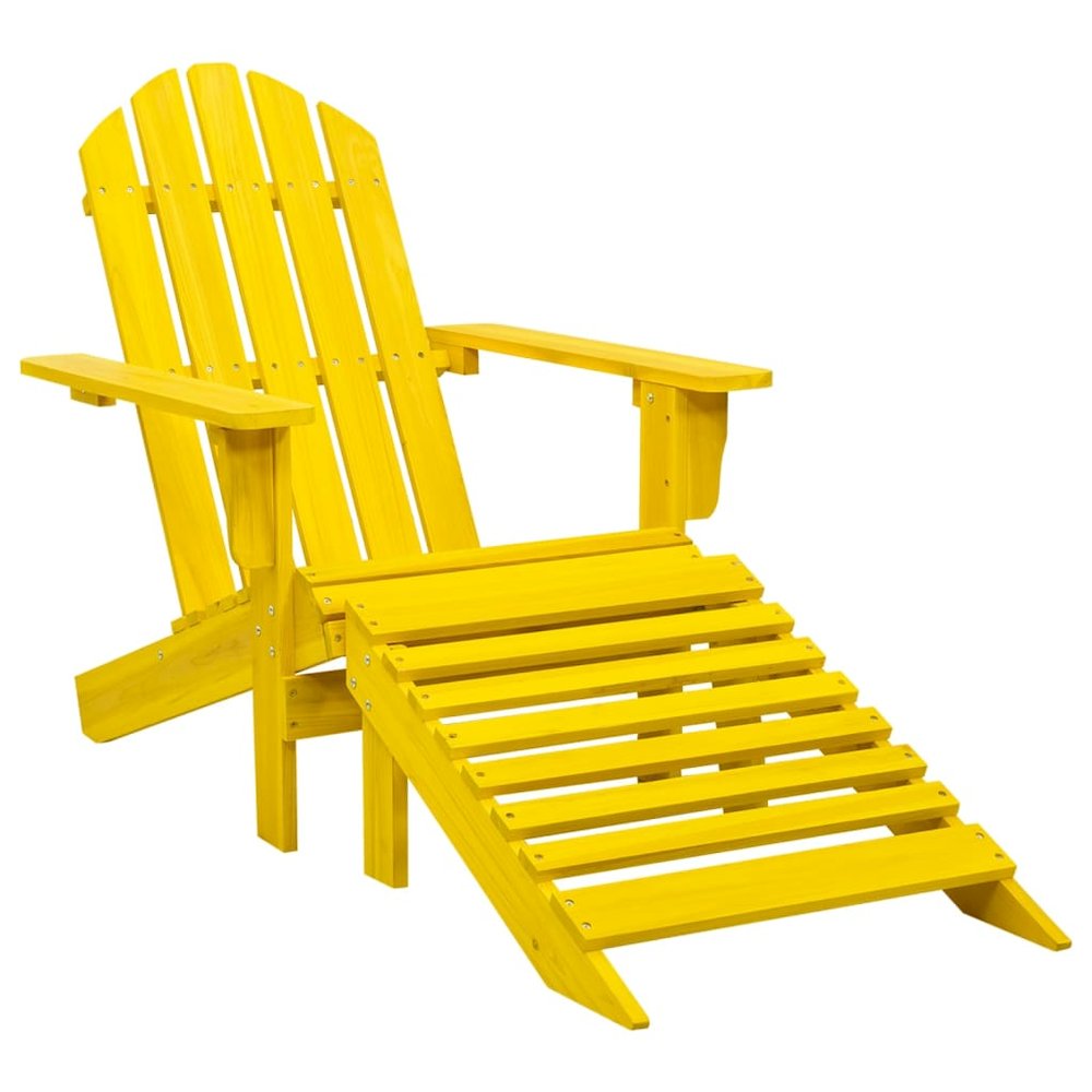 Garden Chair Yellow Solid Fir Wood Large Detachable. Picture 1