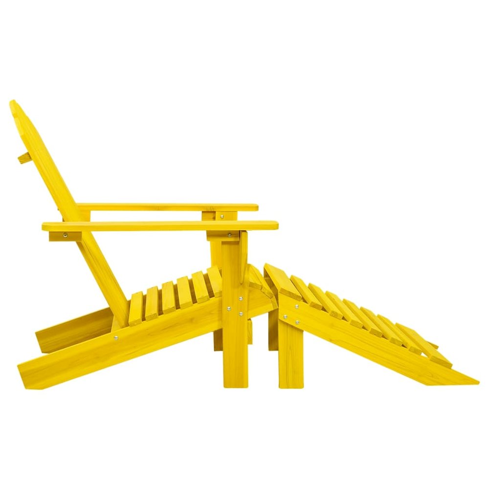 Garden Chair Yellow Solid Fir Wood Large Detachable. Picture 3
