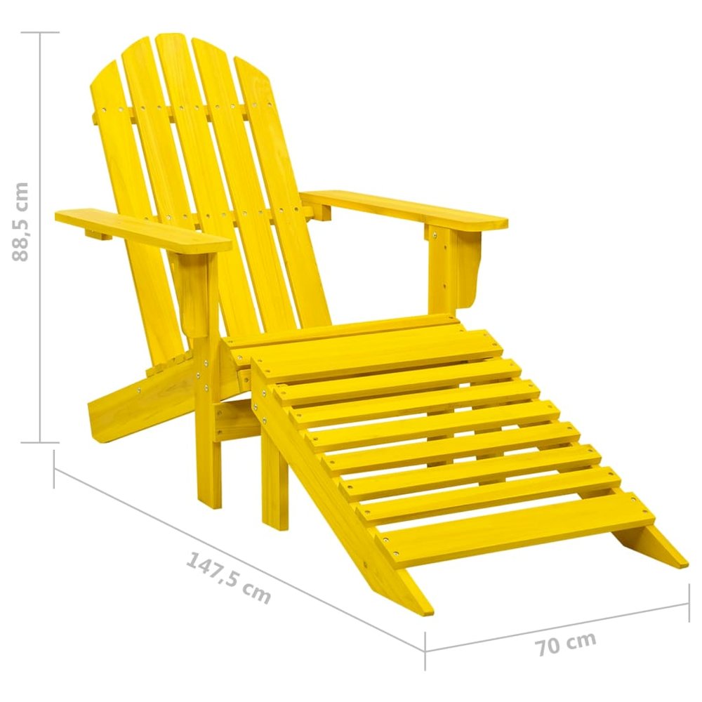 Garden Chair Yellow Solid Fir Wood Large Detachable. Picture 8