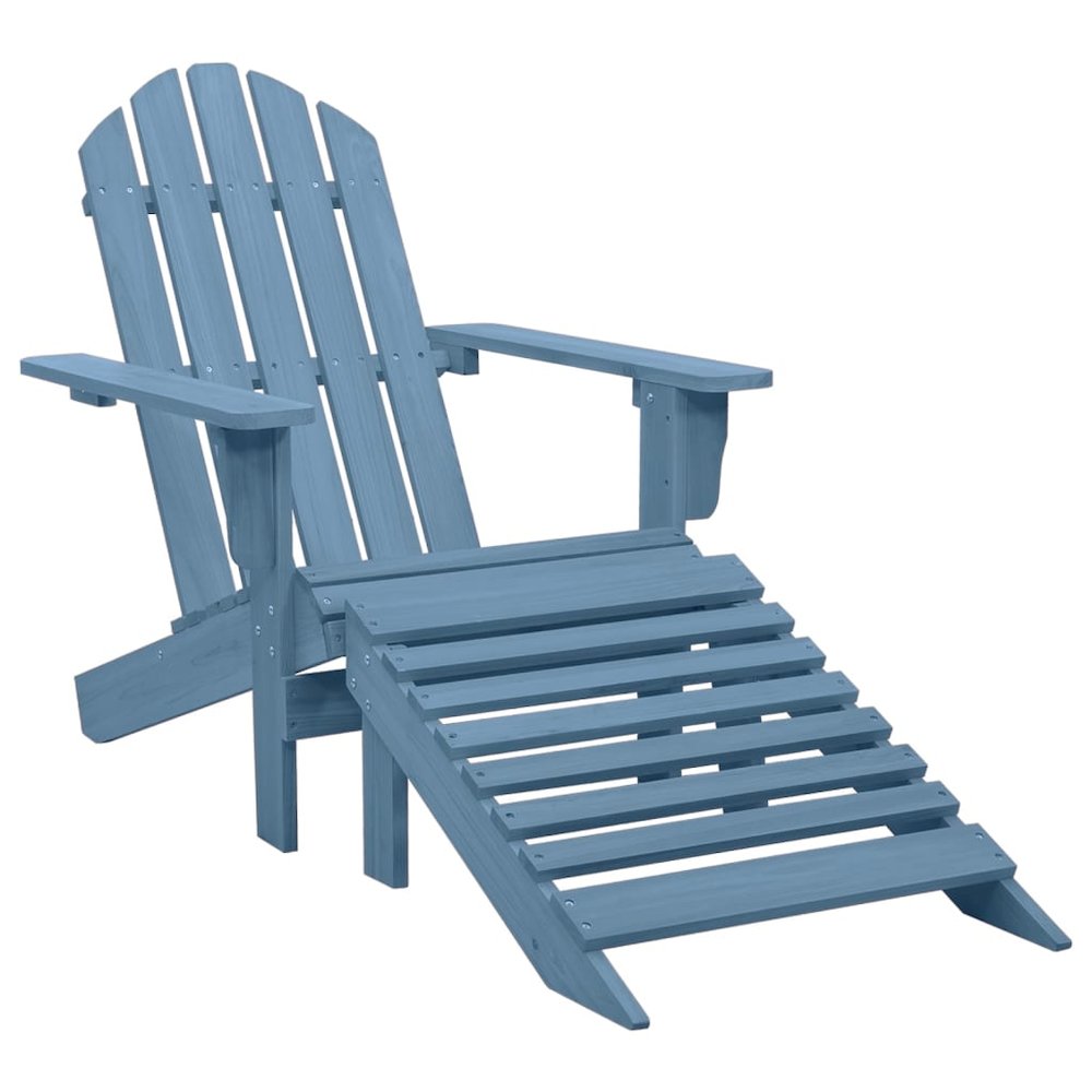 Garden Chair Blue Solid Fir Wood Standard Detachable. Picture 1