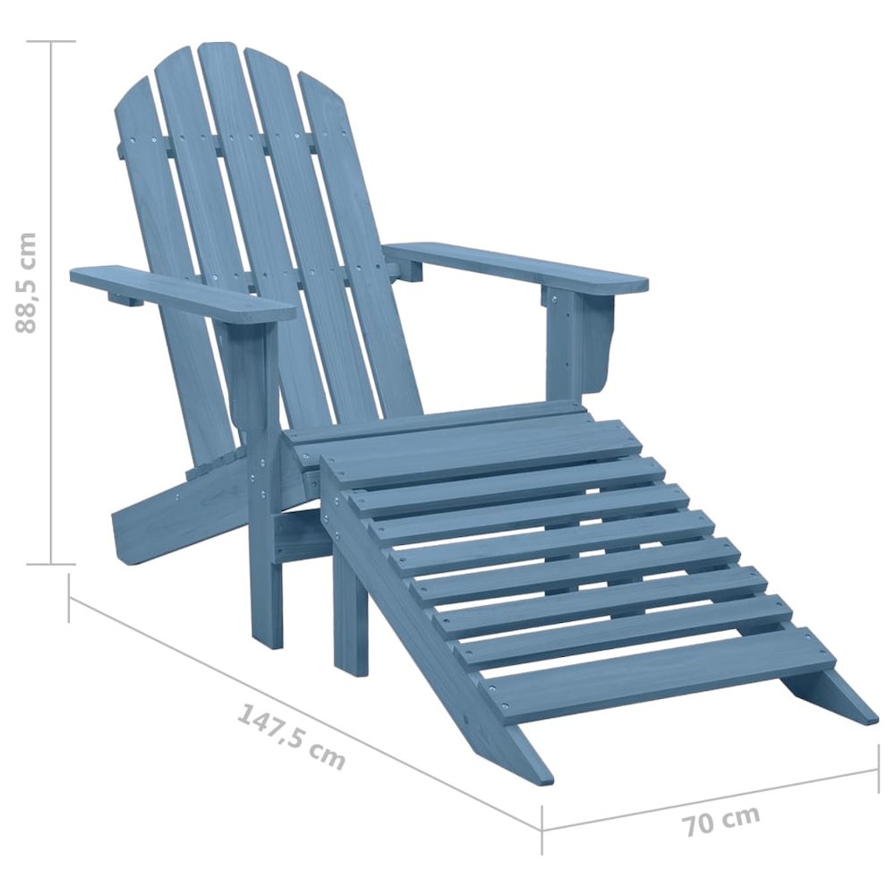 Garden Chair Blue Solid Fir Wood Standard Detachable. Picture 8