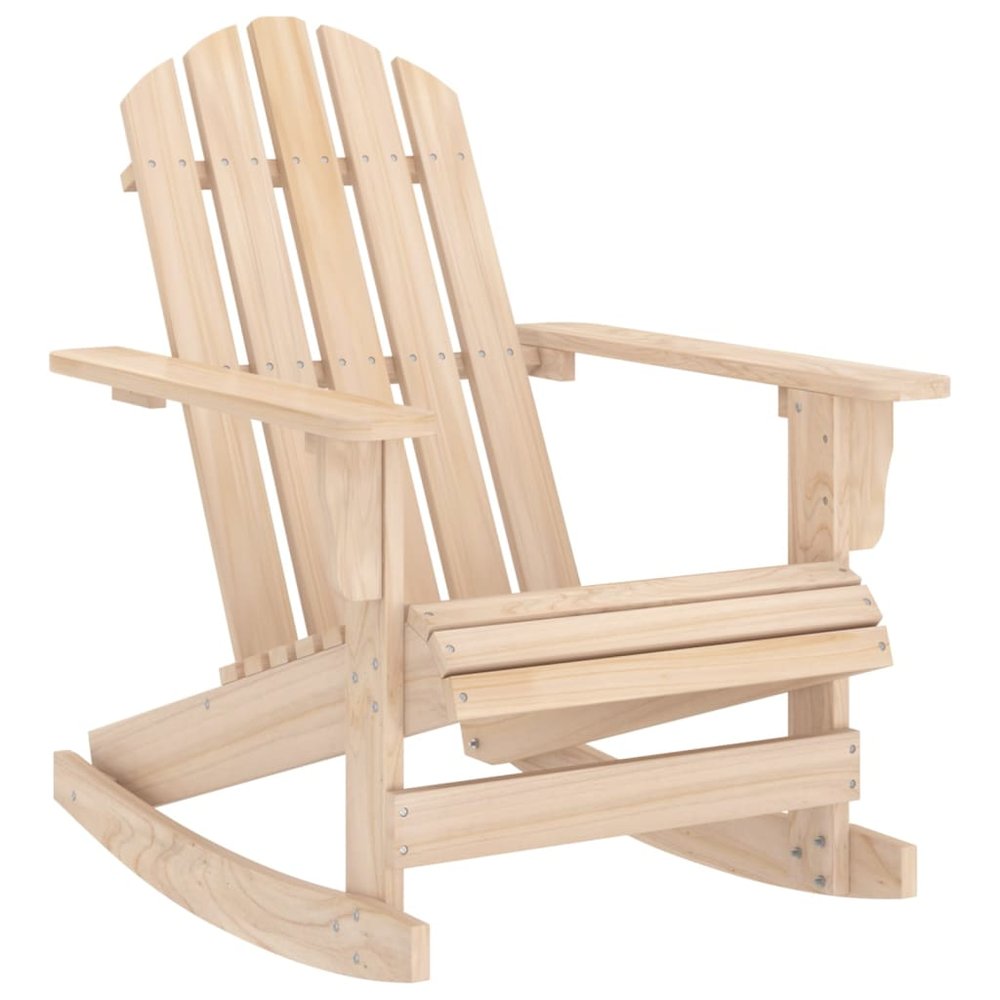 Garden Rocking Chair Brown Solid Fir Wood Medium. Picture 1