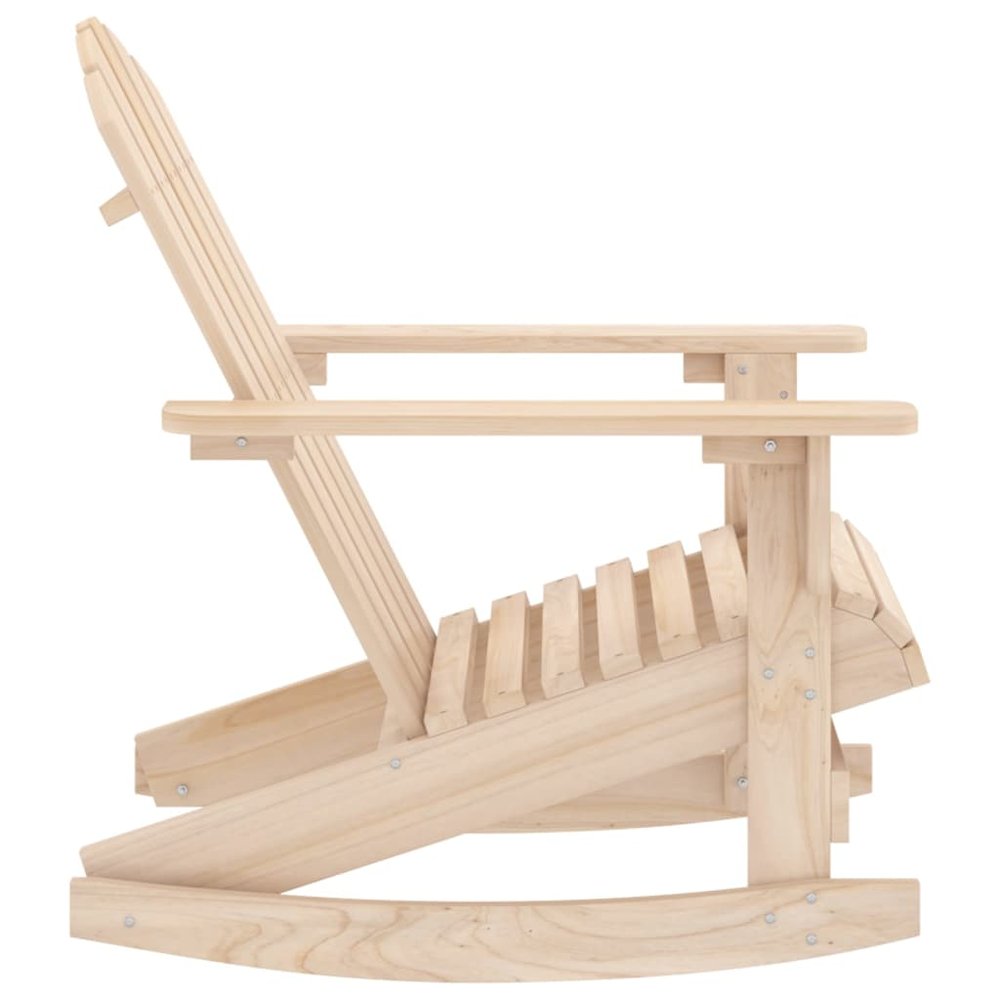Garden Rocking Chair Brown Solid Fir Wood Medium. Picture 3