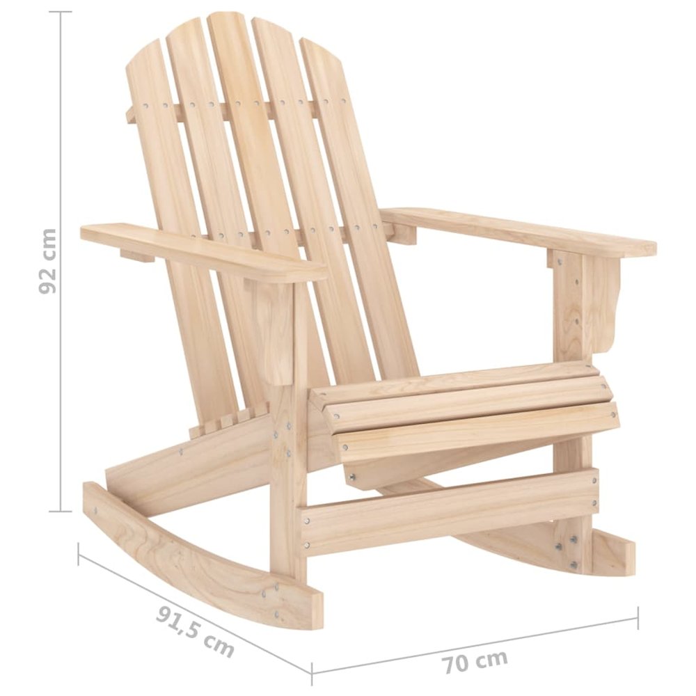 Garden Rocking Chair Brown Solid Fir Wood Medium. Picture 6