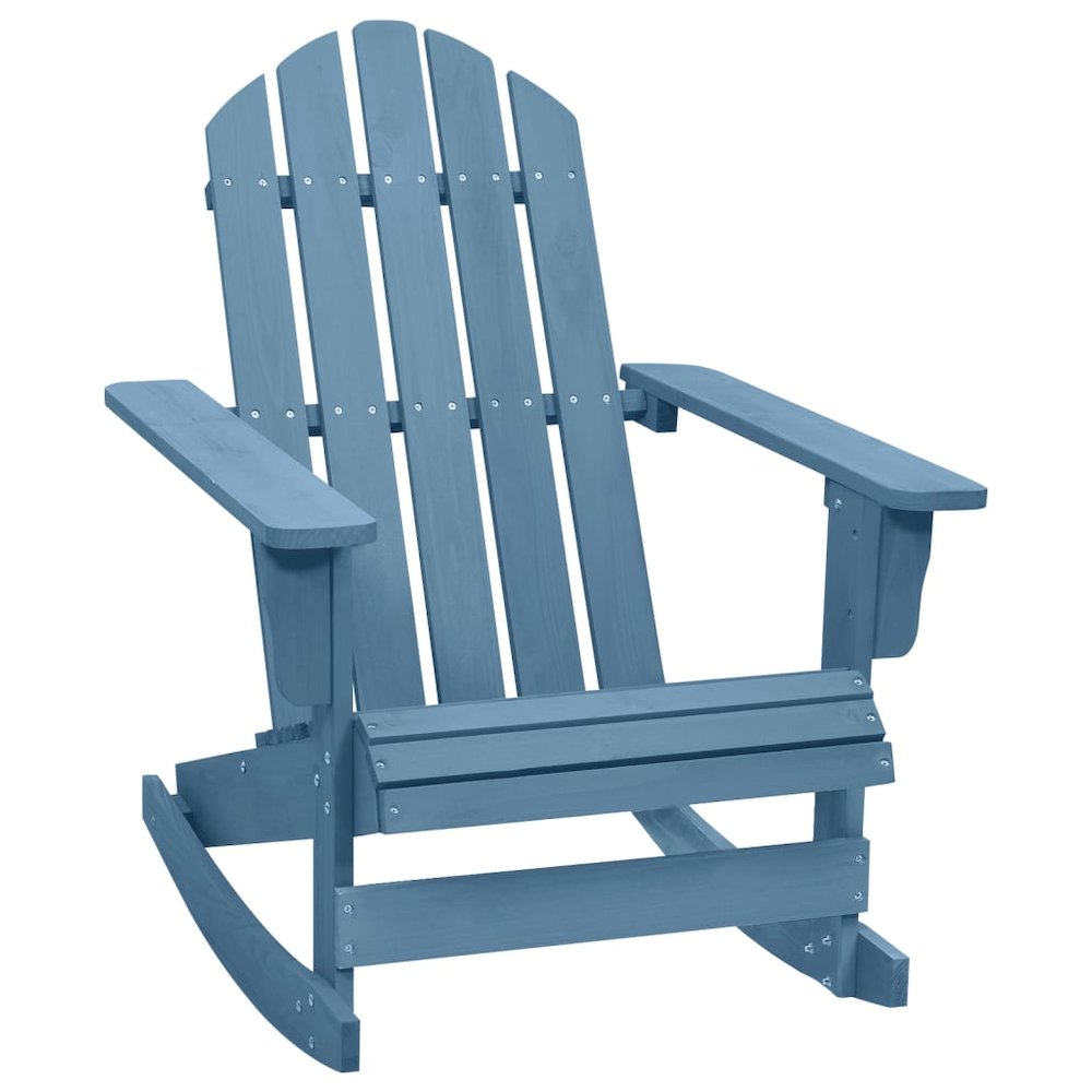 Garden Rocking Chair Blue Solid fir wood Regular. Picture 1