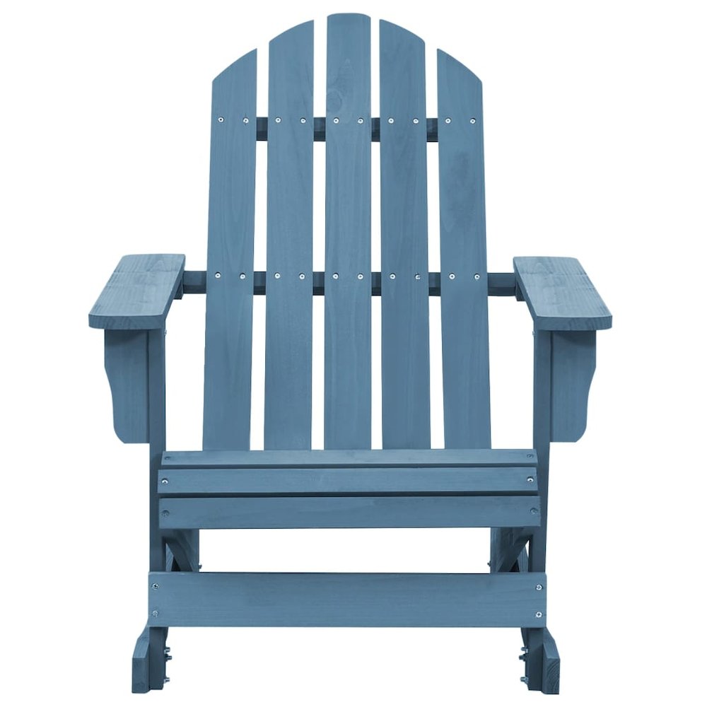 Garden Rocking Chair Blue Solid fir wood Regular. Picture 2