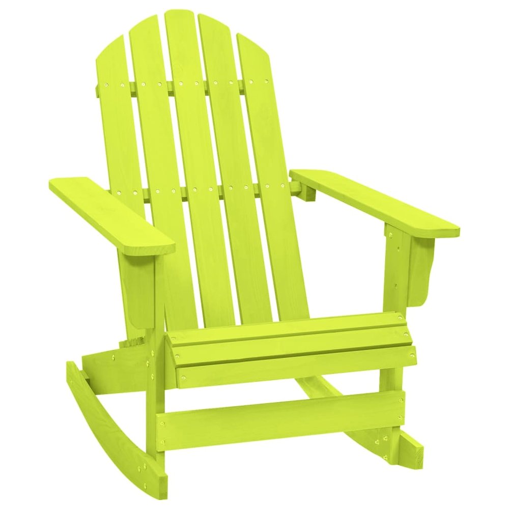 Garden Rocking Chair Green Solid fir wood Standard. Picture 1