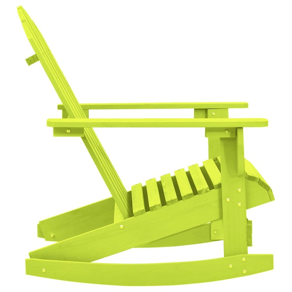Garden Rocking Chair Green Solid fir wood Standard. Picture 3