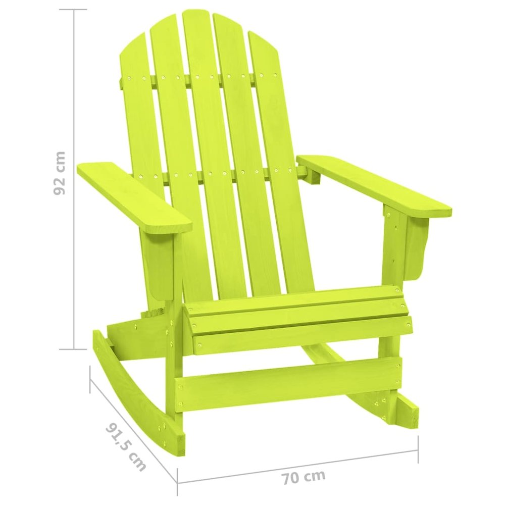 Garden Rocking Chair Green Solid fir wood Standard. Picture 6