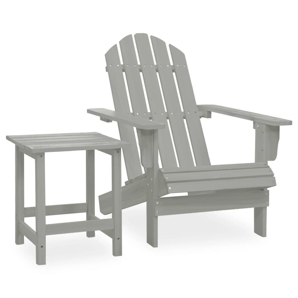 Garden Chair Grey Solid fir wood Large Ergonomic Garden Chair. Picture 1