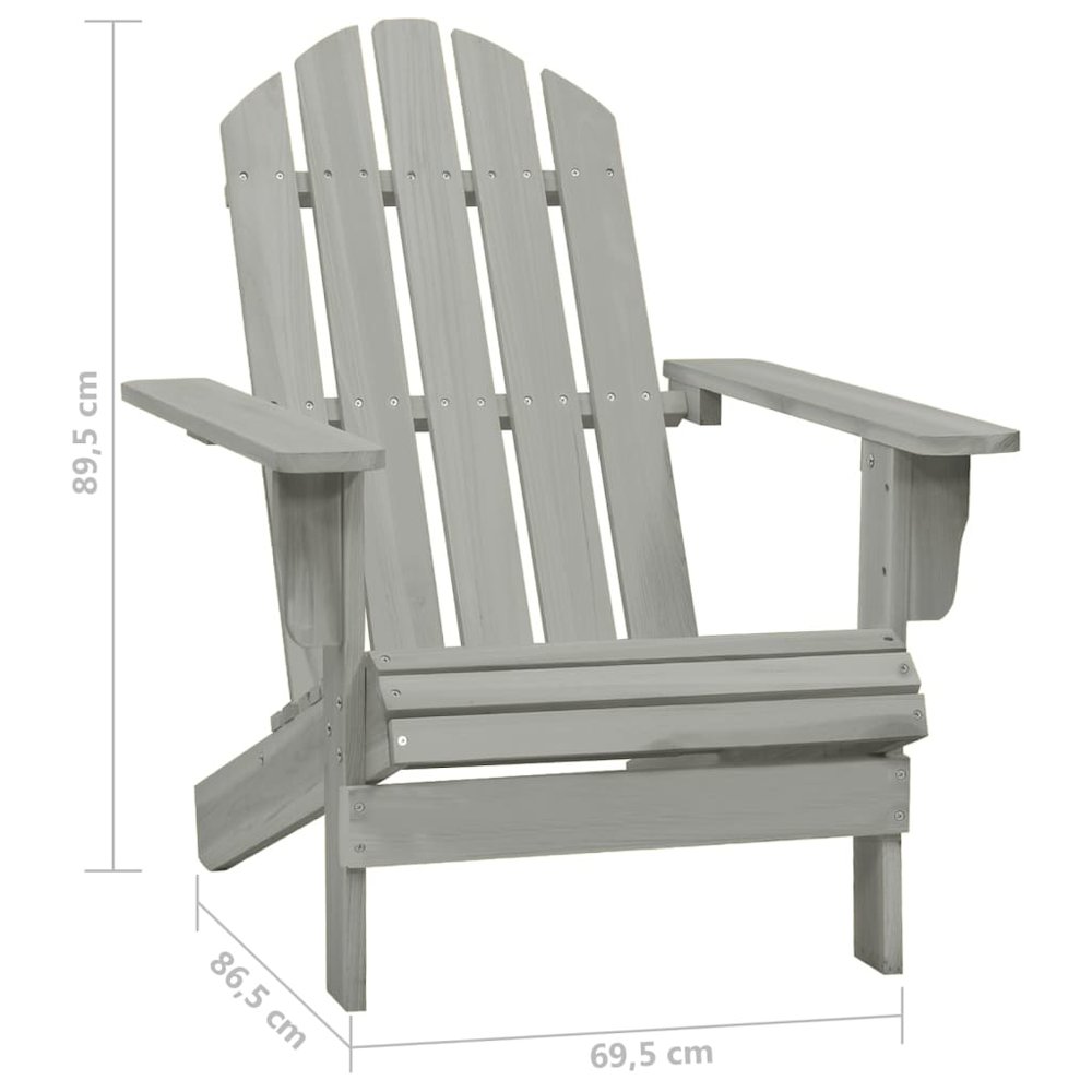 Garden Chair Grey Solid fir wood Large Ergonomic Garden Chair. Picture 11